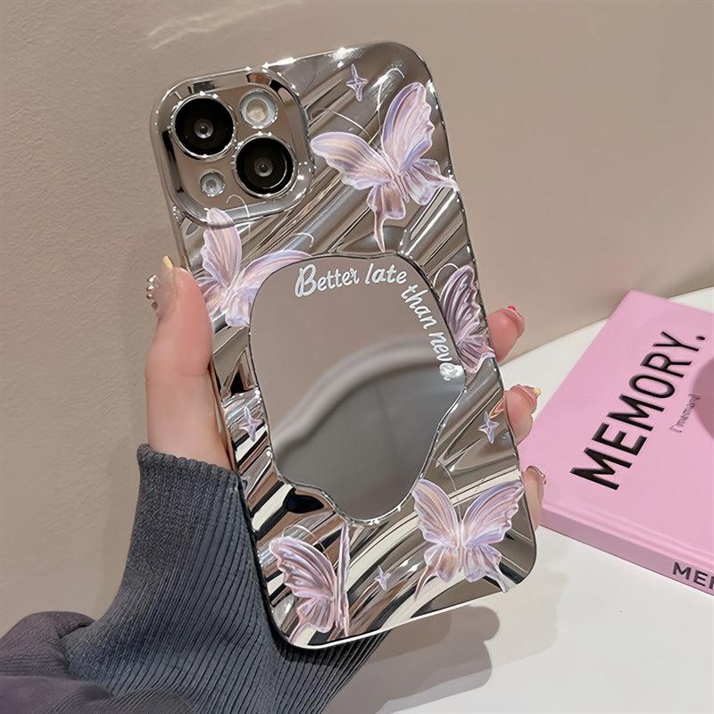 Butterfly Mirror Case With Chain