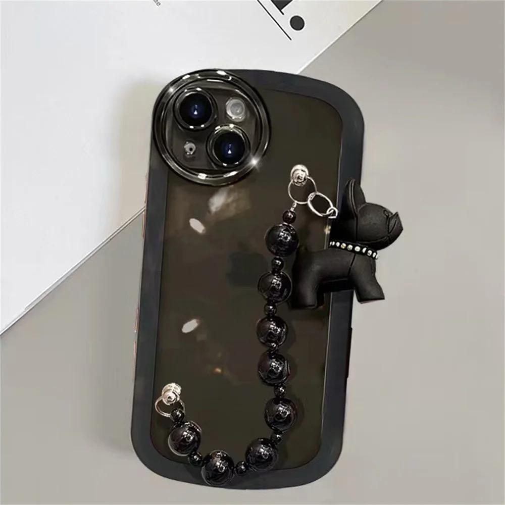 New Black Case with Dog Beads Chain