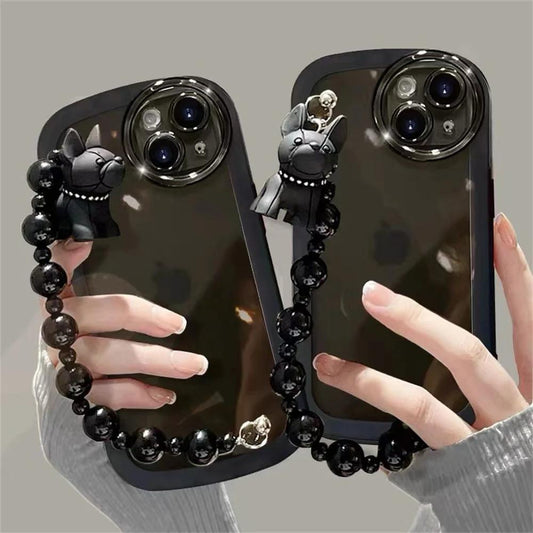 New Black Case with Dog Beads Chain