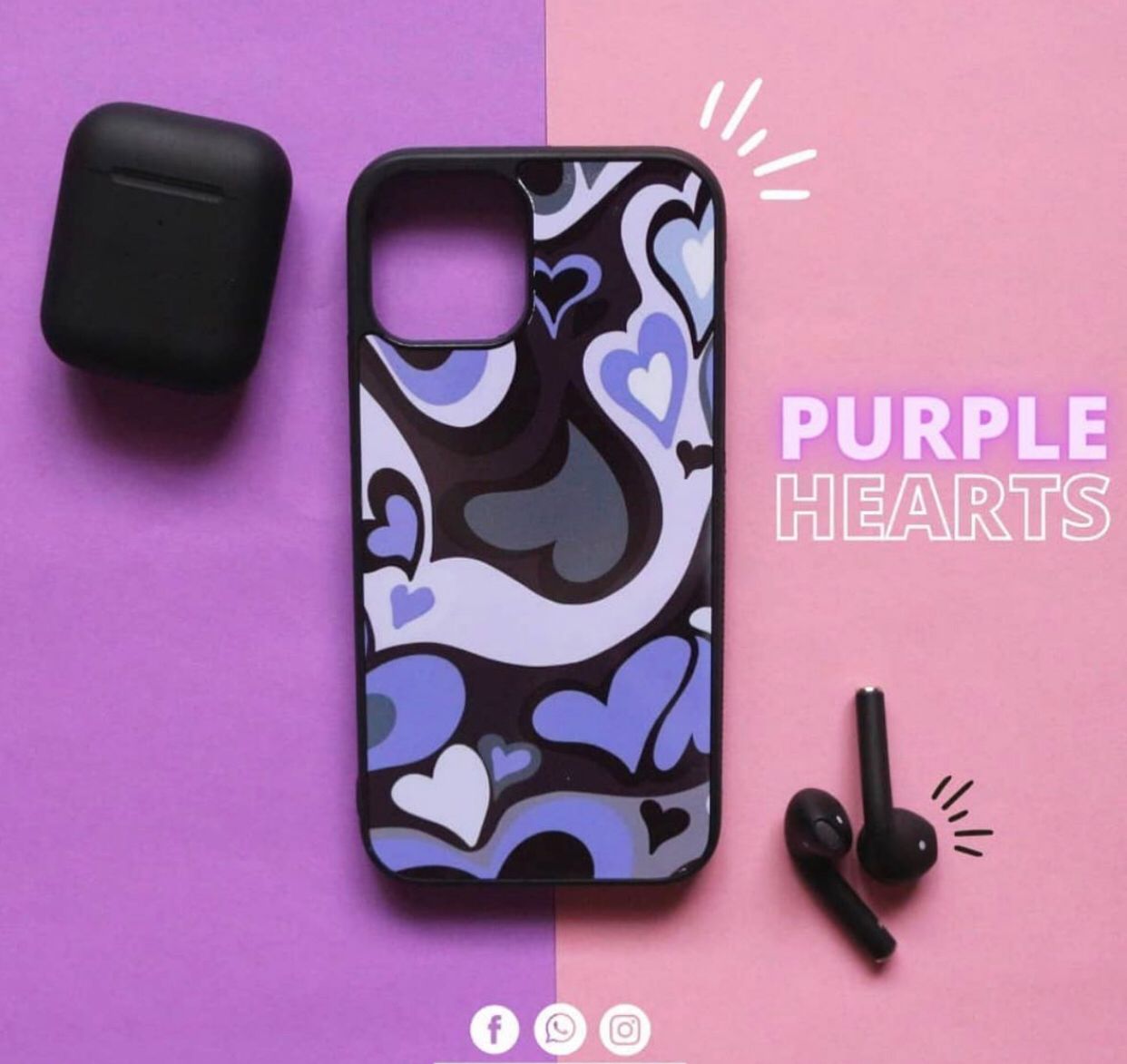 Purple Hearts Customized Case
