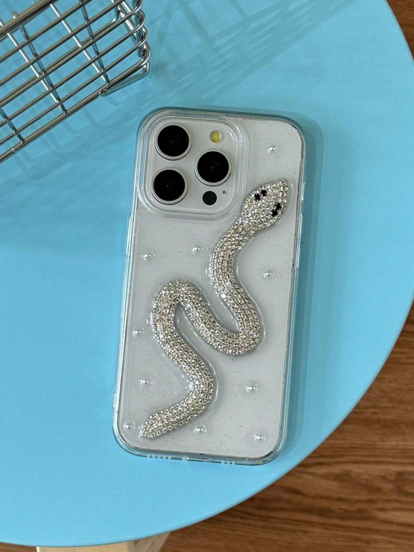 Transparent Snake Rhinestone Case
