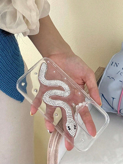 Transparent Snake Rhinestone Case