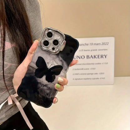 Black Butterfly Glitter Lens Case (NEW)