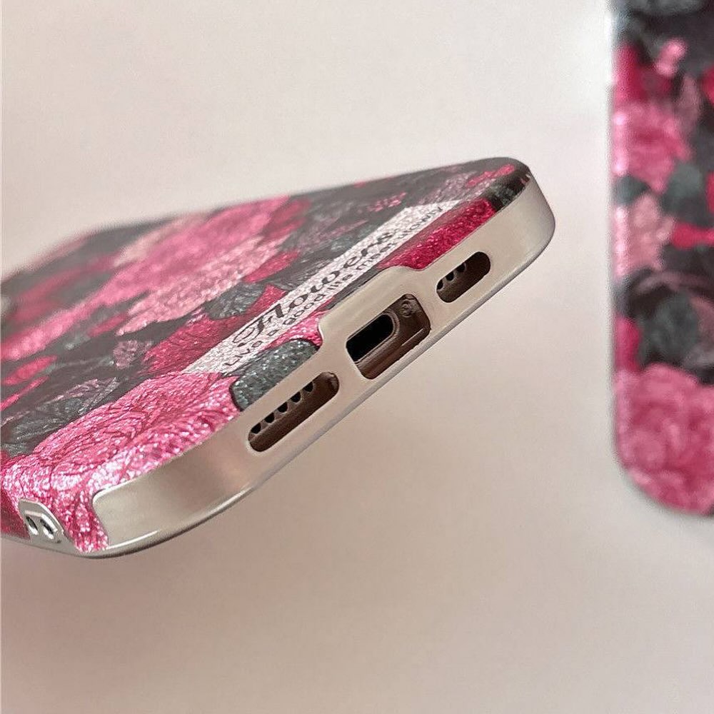 Black Pink Floral Case