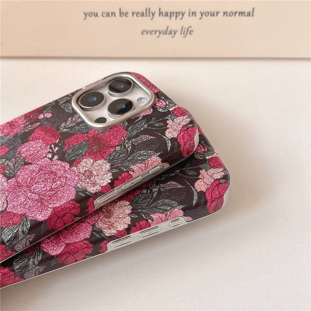 Black Pink Floral Case