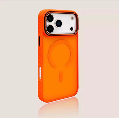 Orange Matte Magnetic Magsafe with Black Camera Border Case