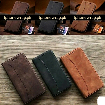 Leather Magnetic Filp Wallet Case (AAA+ Quality)