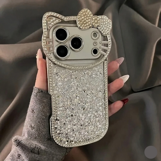 Cute Cat Shimmery Glitter Stone Case