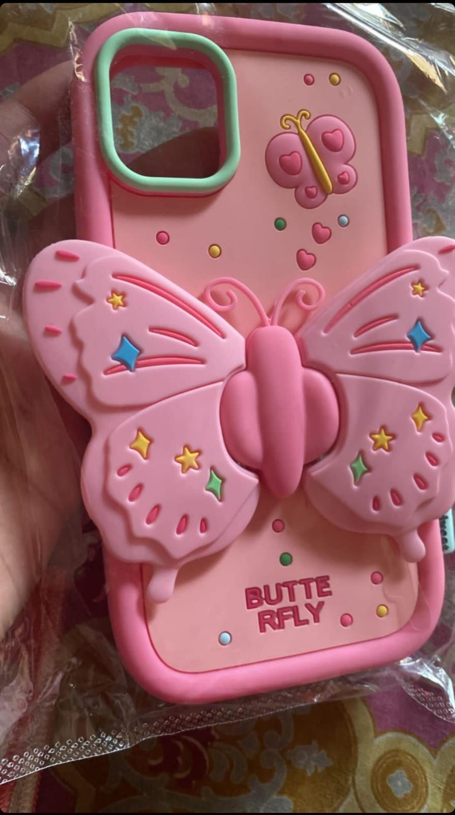 3D Pink Case With Cute Butterfly