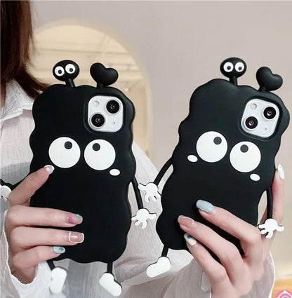 3D Black Eyes Cartoon Case
