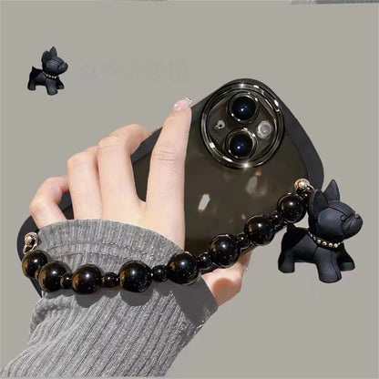 New Black Case with Dog Beads Chain