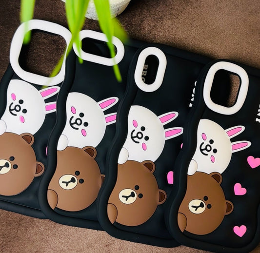 3D Cartoon Cony Bear Case (Purple Brown Black)