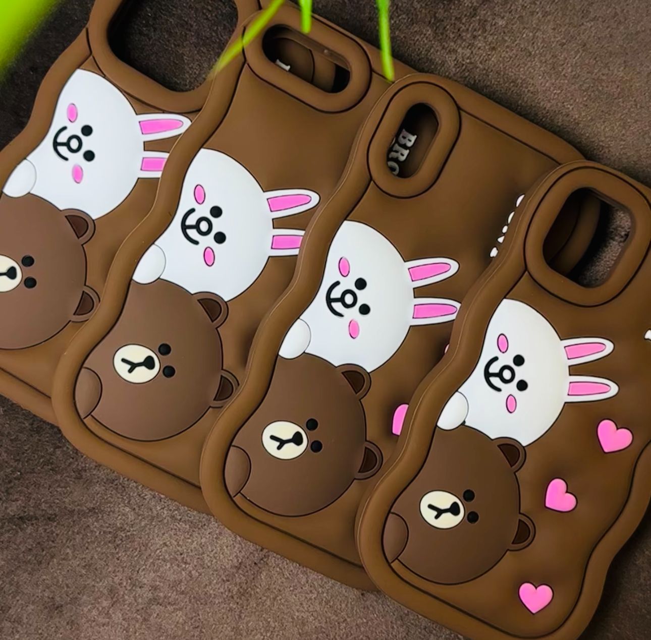 3D Cartoon Cony Bear Case (Purple Brown Black)