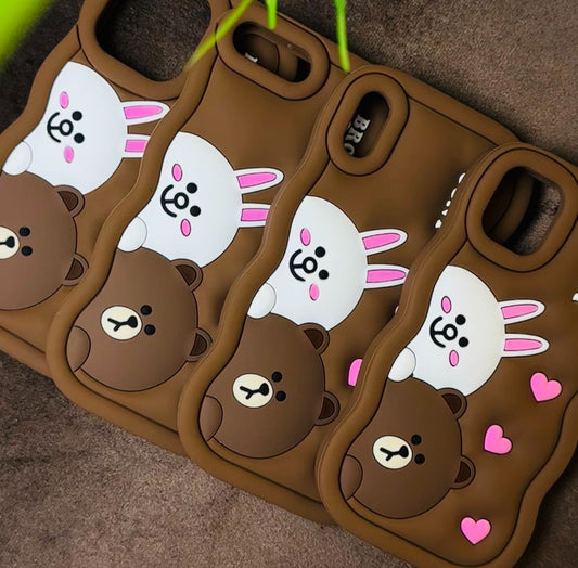 3D Cartoon Cony Bear Case (Purple Brown Black)