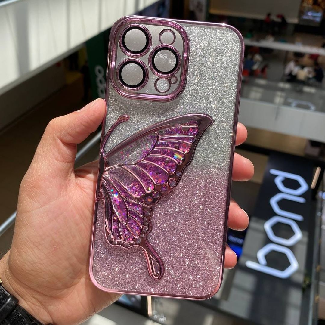 Shimmery Butterfly Glitter Case (Available in 6 colors)