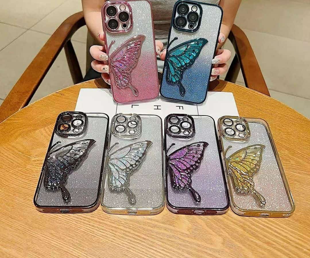 Shimmery Butterfly Glitter Case (Available in 6 colors)