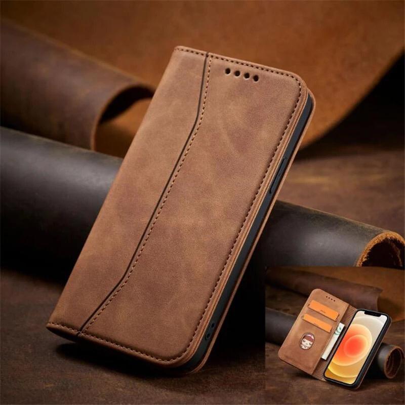 Leather Magnetic Filp Wallet Case (AAA+ Quality)