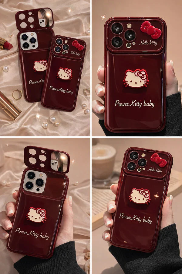 Ruby Power Kitty Mirror Stand Case
