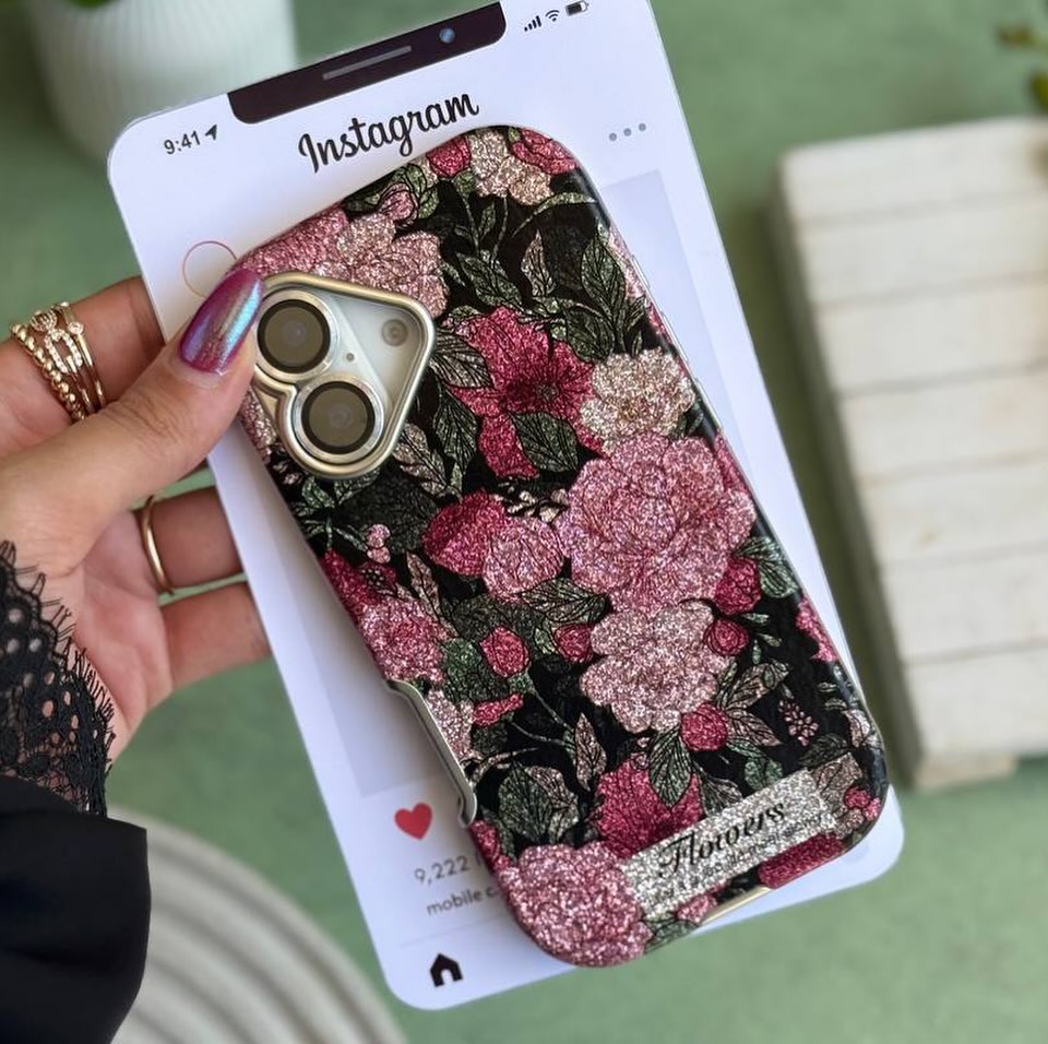 Black Pink Floral Case