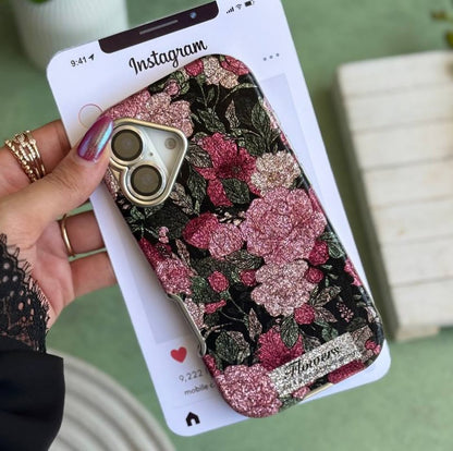 Black Pink Floral Case