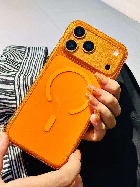 Orange Magsafe Acrylic Transparent Case (NEW)