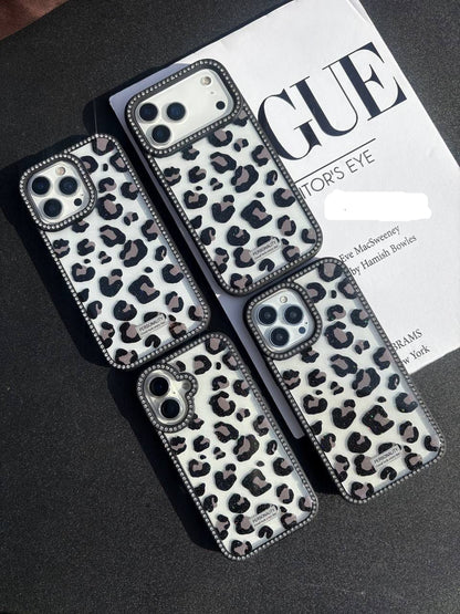 Premium Quality Black Leopard Case With Front & Back Diamond 💎