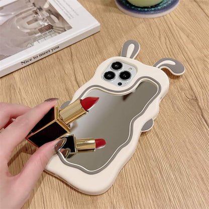 3D Silicone Rabbit Ear Mirror Case